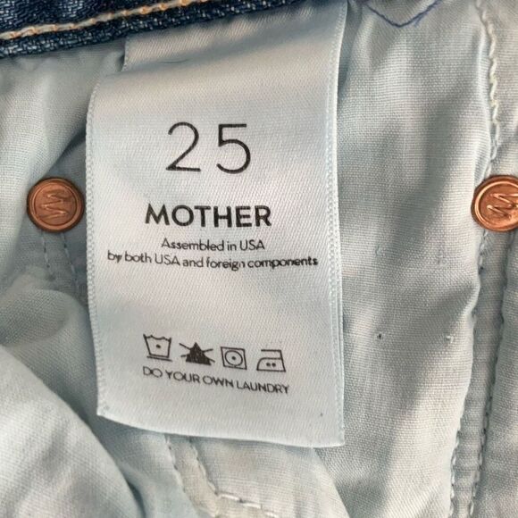 Mother Superior The Trickster Skinny Blue Denim Distressed Jeans Medium Wash Siz - Picture 2 of 11